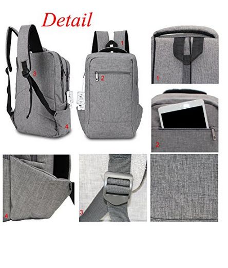 grey business backpack