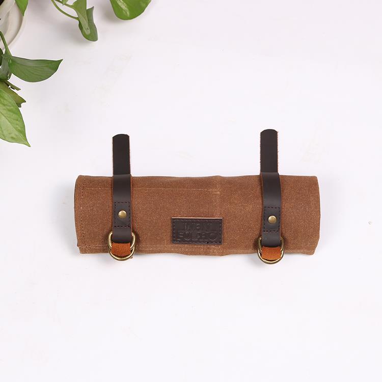 Waxed canvas chef knife roll bags with genuine leather straps (1).jpg
