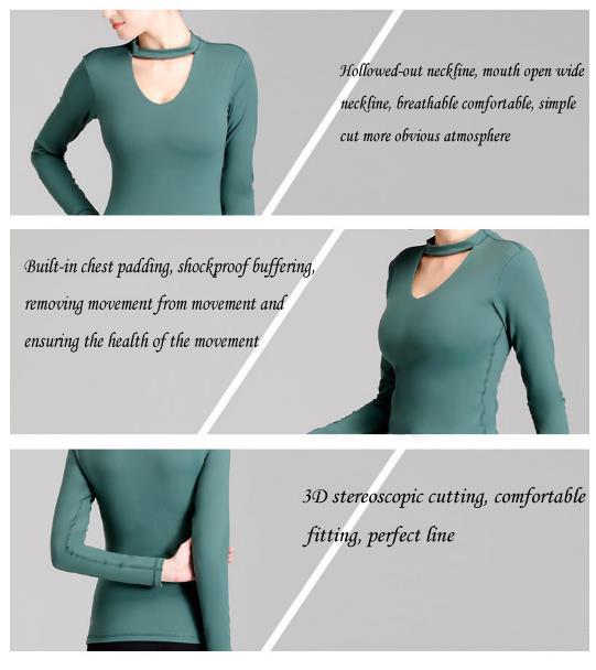 The details of the long sleeve yoga suit