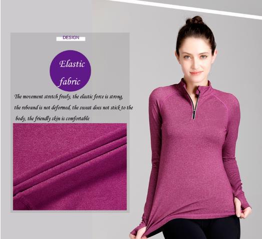 The elastic fabric with long sleeve yoga suit