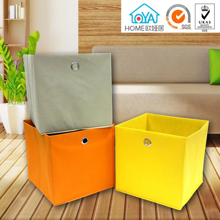 Home Colored Cardboard Cube Storage Basket Bins For Organizing