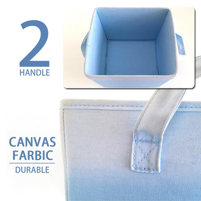 Pretty Blue Canvas fabric storage bin