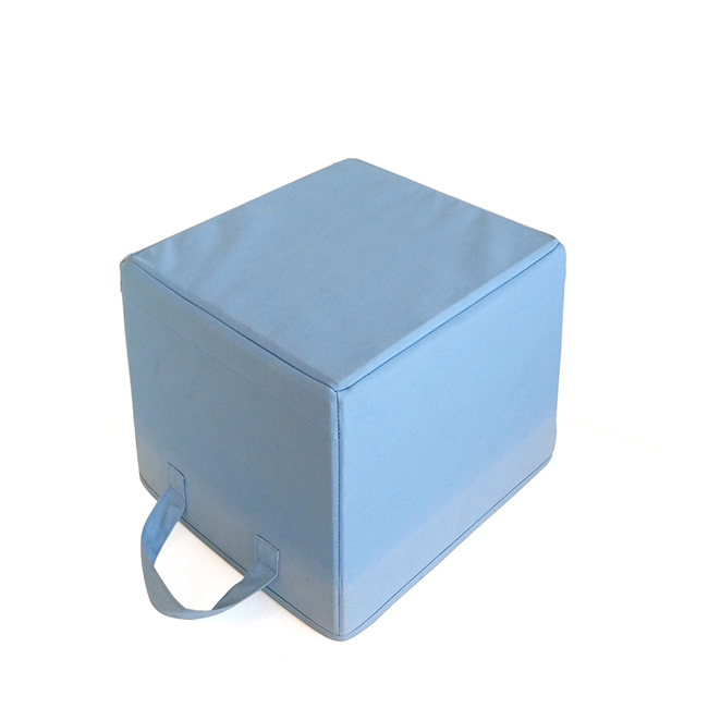 Durable blue canvas fabric storage box