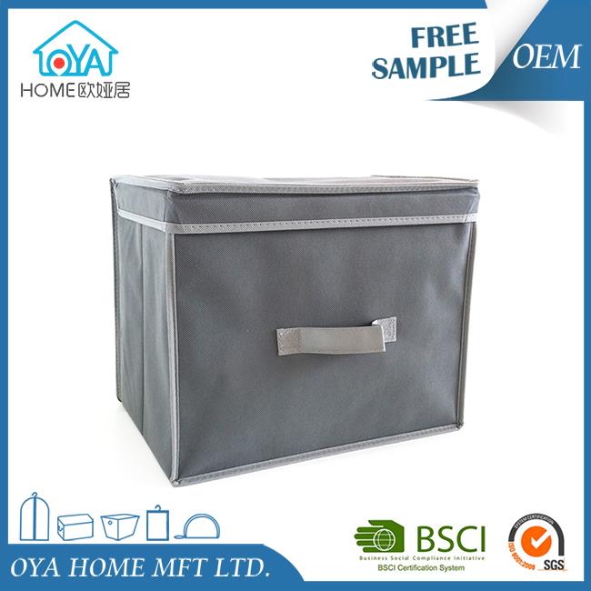 Gray Non Woven Fabric Foldable Storage Boxes