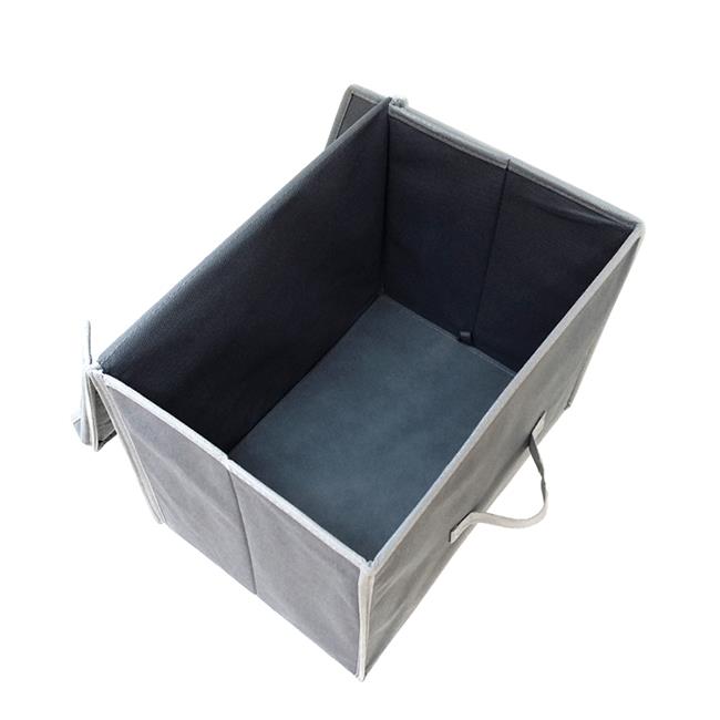 Gray Non Woven Fabric Foldable Storage Boxes With Lid