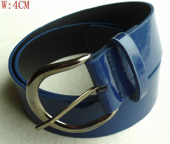 4cm navy blue shiny PU belt