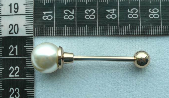 pearl and metallic ball with metal bar 