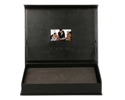 LCD screen video player with 4 hours battery leather material for business gift878.png