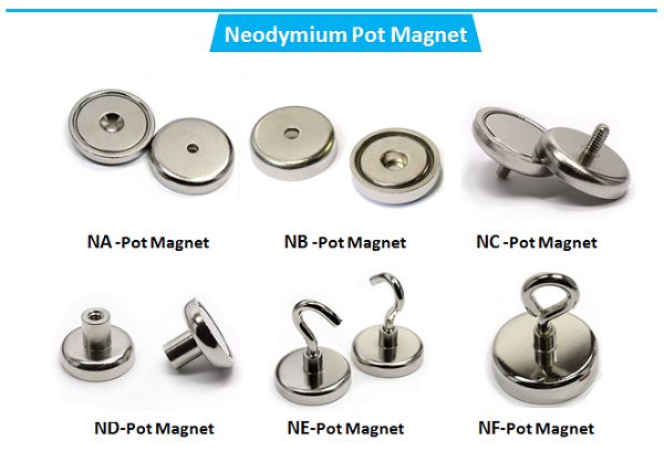 NdFeB pot magnet with internal threaded Stud Holding Magnets