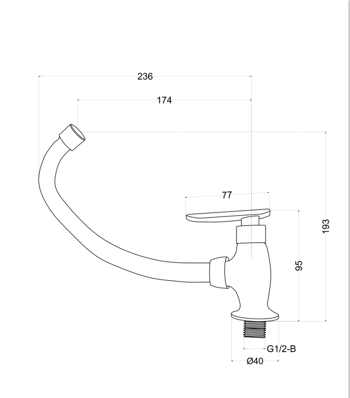 Wall Mounted Kitchen Faucets  Design Drawing