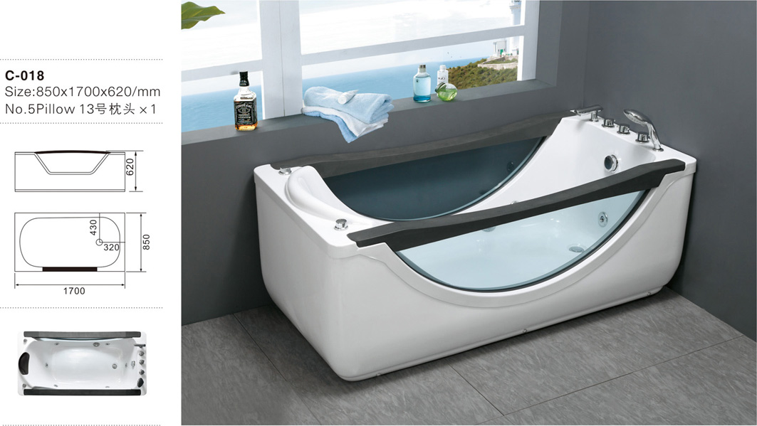 C-018--Large Rectangular Glass Window Whirlpool Massage Bath Tub.jpg