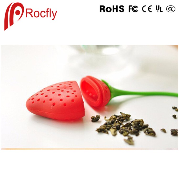 Strawberry Silicone Loose Tea Leaf Strainer Herbal Spice Infuser Filter Diffuser
