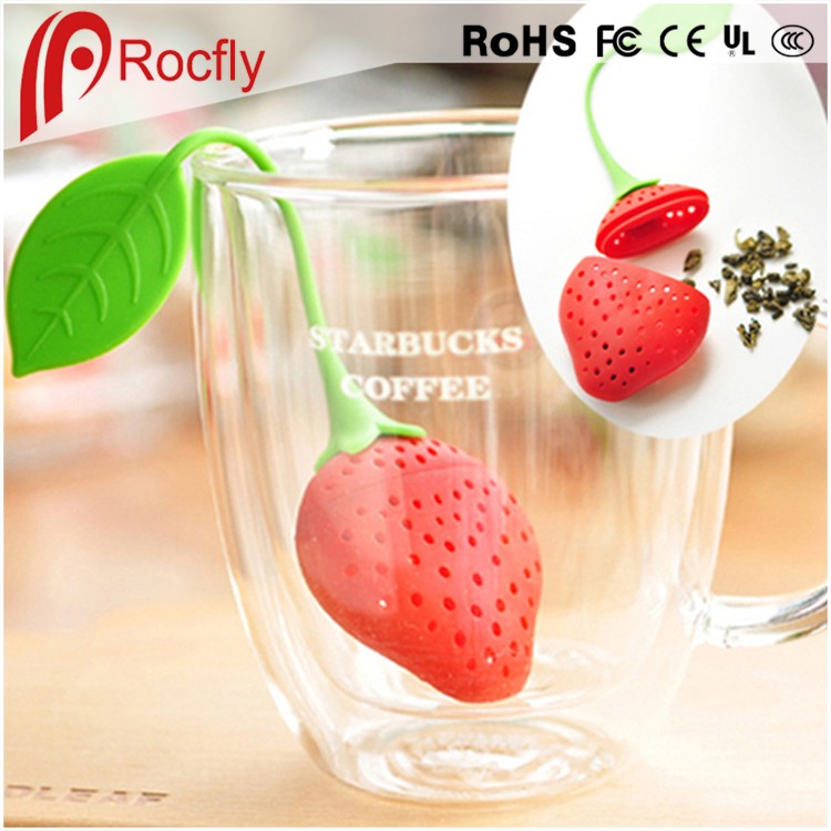 Strawberry Silicone Loose Tea Leaf Strainer Herbal Spice Infuser Filter Diffuser