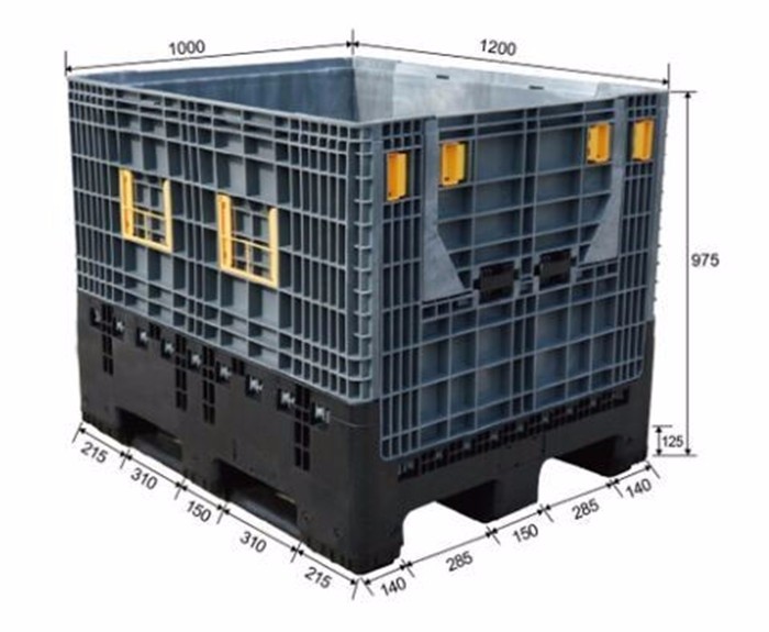 high quality heavy duty large industry foldable plastic pallet container for sale