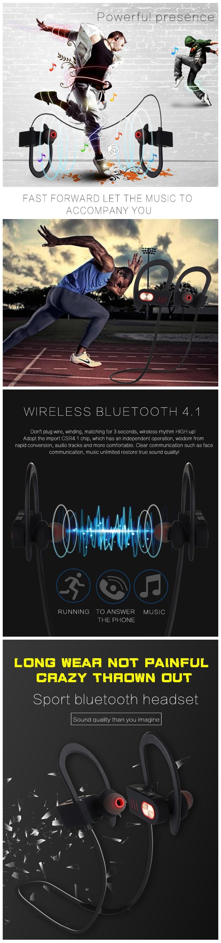 Newest Design True Waterproof Wireless Bluetooth Earphone Headset Sport Stereo Headphone Handsfree V4.2