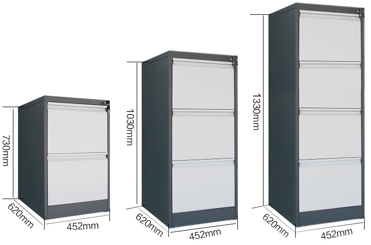 2 Drawer Locking Metal  Vertical Filing Cabinets