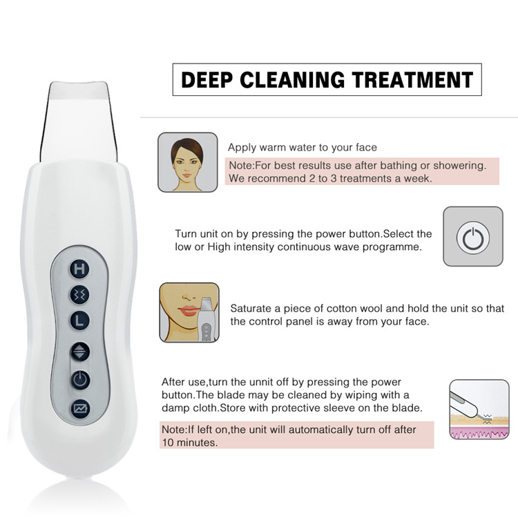 Ultrasonic Skin Scrubber Deep Cleansing Treatment