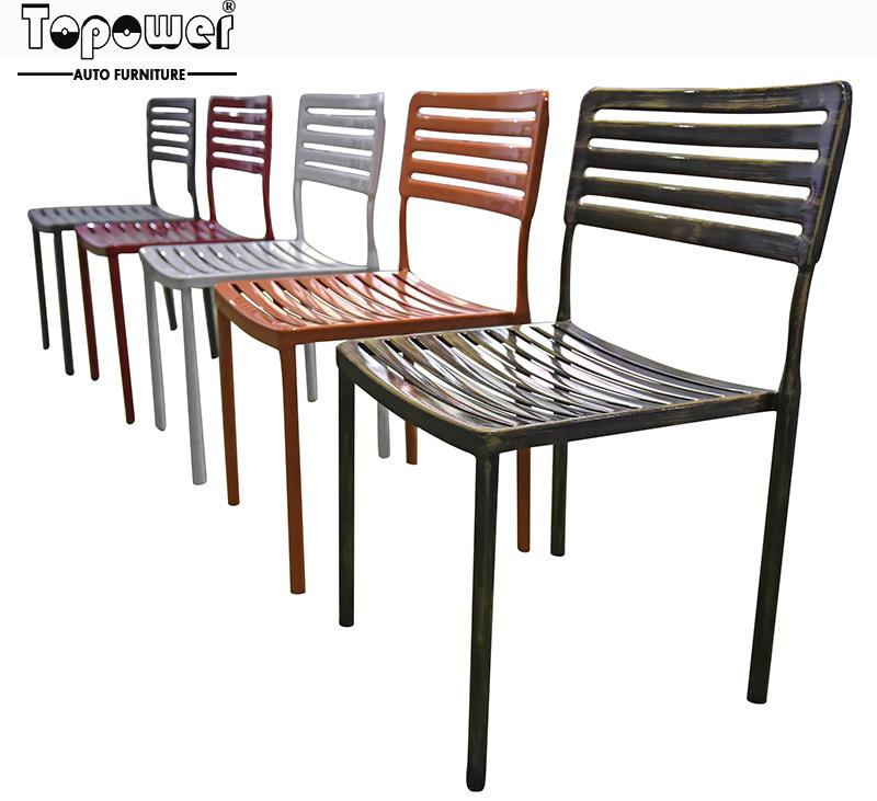Colorful new simple design metal garden stackable chair