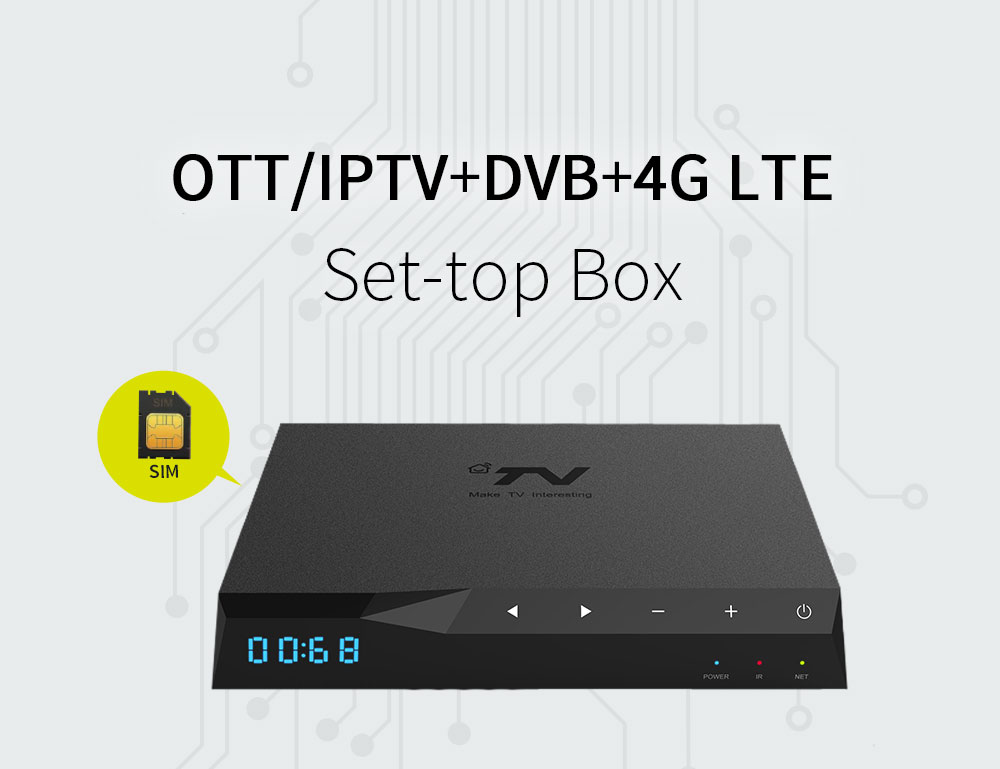 OTT DVB-T2 STB with 4G LTE function