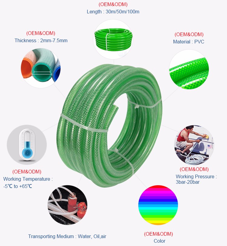 China manufacture EASTOP transparent PVC Fiber Braided Drinking Hose