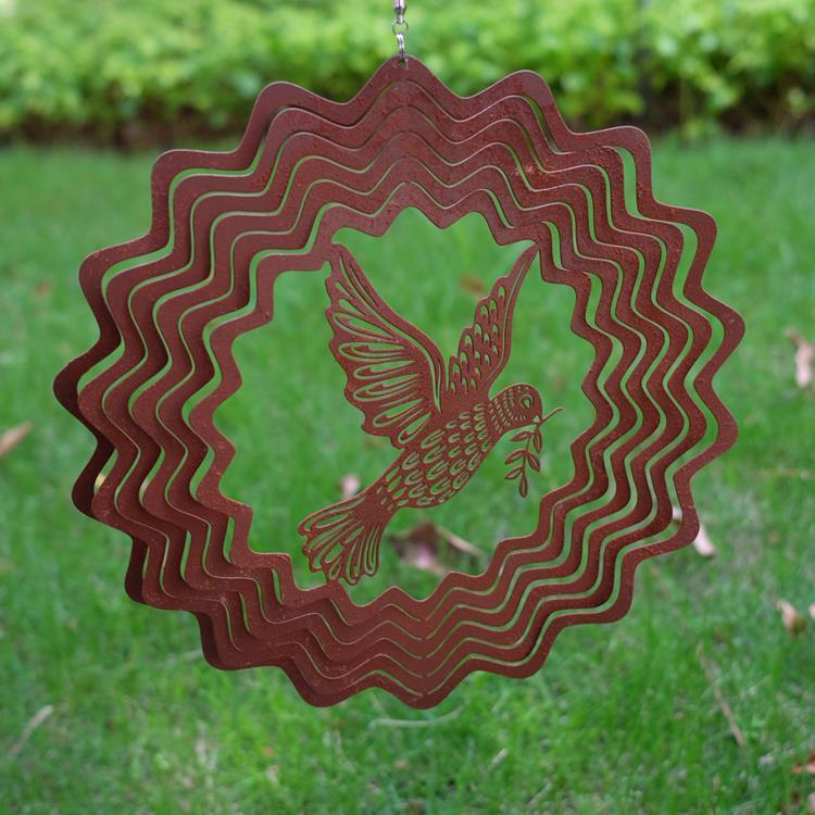 Stainless steel wind spinner natural rusty finished.JPG
