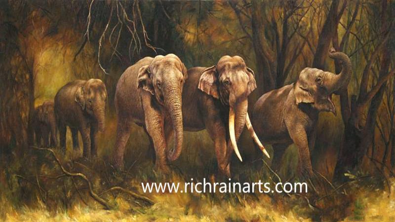 elephant animal oil painting wholesaler.jpg