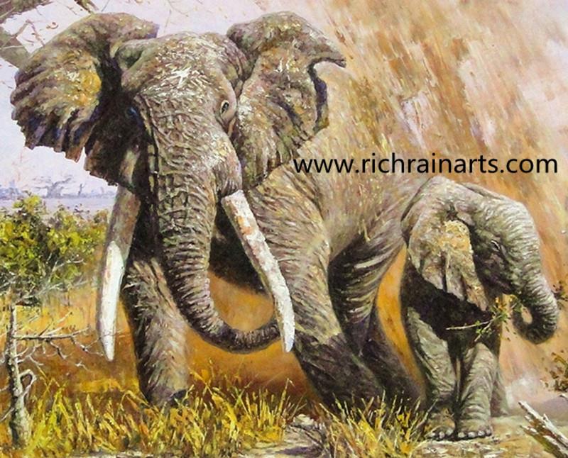 elephant animal oil painting suppliers.jpg