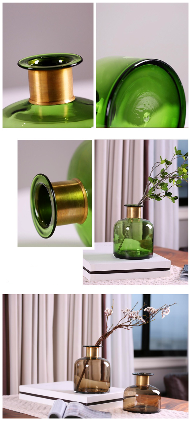 Emerald Green Fine Glass Vase