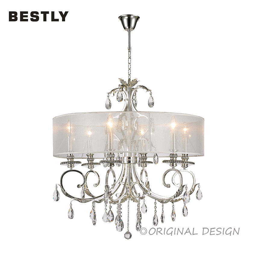 Classic Crystal Chandelier Lamps with Shade for Indoor