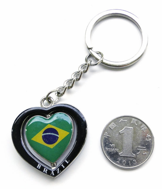 Heart Brazil keychain 