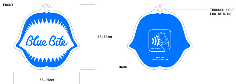 Customized NFC PVC Keyfob Size