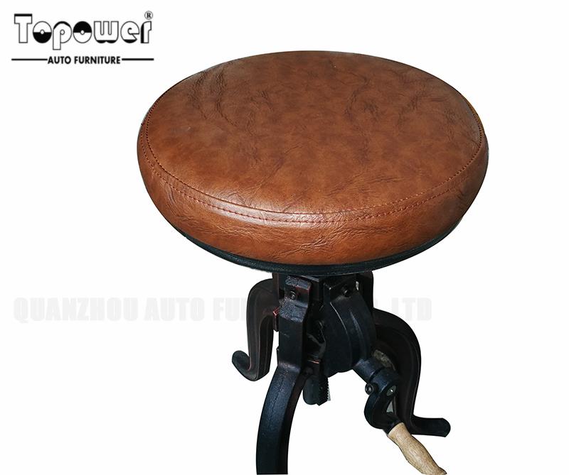 Vintage UK kitchen upholstered leather/PU top bar stool