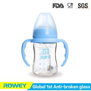Anti-broken Baby Glass Feeding Bottles With Natural Soft Nipple | Glass Baby Milk Bottles