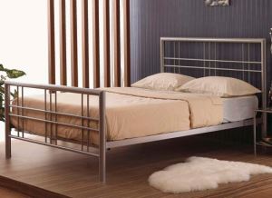 White Metal Double Bed From China Home Furniture Factory