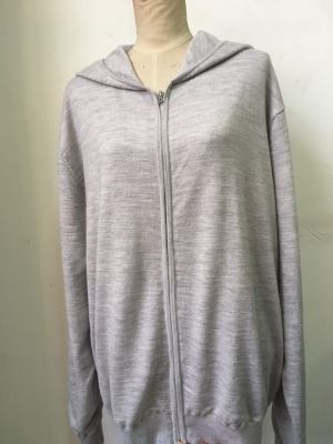 Leisure Simple Solid Color Zipper Cardigan With Pure Wool