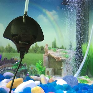Aquarium Air Pump, Piezoelectric Fish Tank Pump Silent Mini Oxygen Air Pump With Air Stone And Air Tube - Black