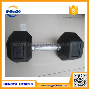 Wholesale Professional Stainless Steel Hex Rubber Coated Dumbbell Set