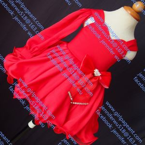 One Chiffon Sleeve Red Baby Dress G271-1