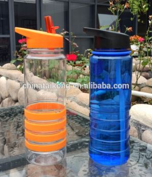Flip Straw Clear Sport Water Bottle Soft Grip