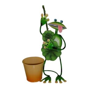 metal frog flower planter Wholesale Animal Garden decoration