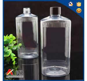 Wholesale 480ml Clear PET Plastic Square Shampoo Bottle with Lid,Plastic PET Water Bottle