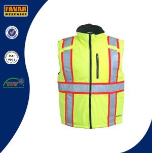 Polyester Winter Insulated Waterproof Yellow Traffic Safety Vest