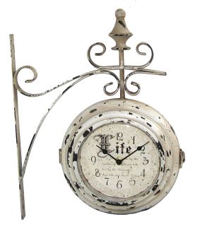 Antique Double Sided Train Station Wall Clocks