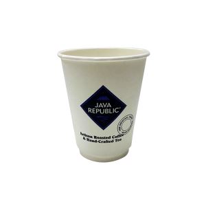 Double wall compostable paper coffee cups