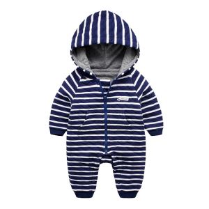 100%cotton soft Long Sleeves hooded Baby coverall