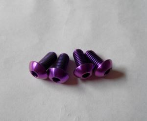 Purple Anodized Button Head Hex Drill Titanium Bolt