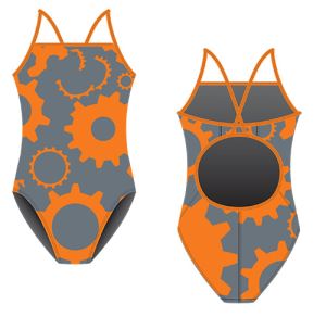 Female Polyester Competition Swimwear Flyback Design Digital Printing