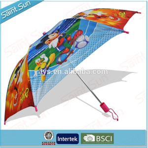Cute Sun and Rain 2 Folding Compact Kids Umbrella From Direct Chinese Umbrella Manufacturers