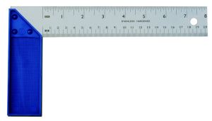 Plastic Handle Steel Squar Ruler with 20CM-35CM in Any Layout for Example Metric, Inch and Metric Inch