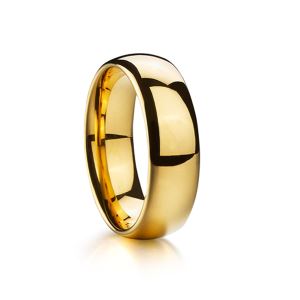 Luxury 2016 Latest High Polished Gold Titanium Rings Wedding